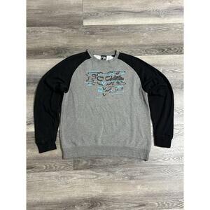 Fox Racing Logo Two Tone Grey Crewneck Sweater Y2K Skater Cars - Men’s Medium